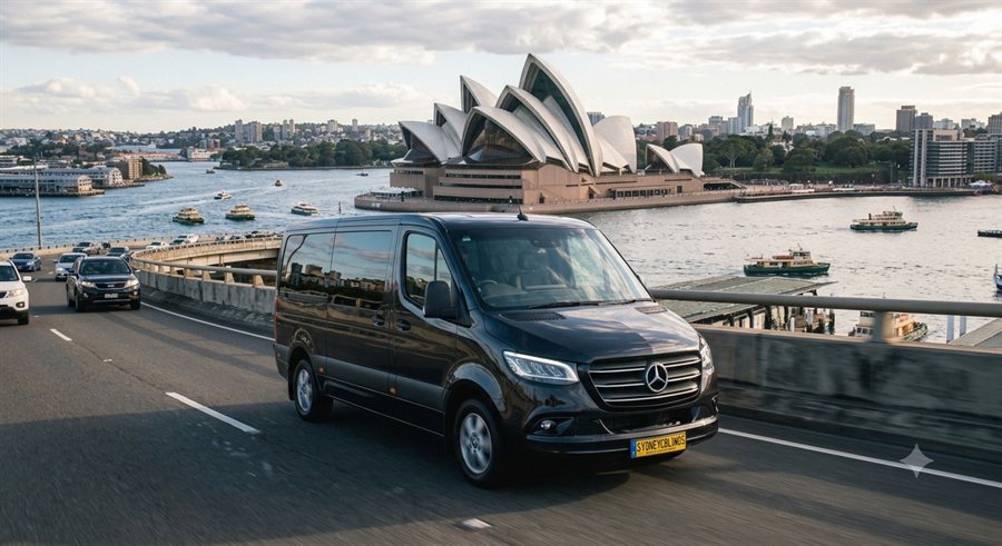 Mercedes-Benz Sprinter passenger van chauffeur vehicle, Sydney